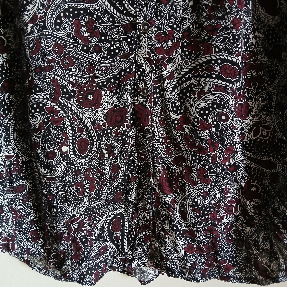 C Est 1946 Shirt Womens 22/24W Button 3/4 Sleeve Paisley top - Picture 3 of 11